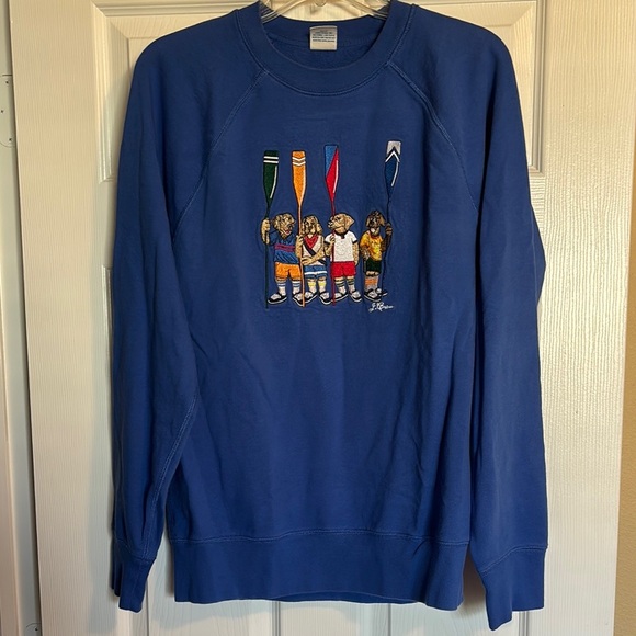 J. Crew Other - J. Crew men’s blue crew neck oarsman dog embroidered sweatshirt size medium